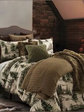 Paseo Road Joshua Pine Tree Print Western Lodge Rustic Cabin Cotton 3pc Comforte